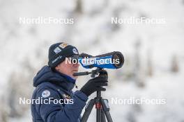 03.11.2023, Bessans, France (FRA): Jean-Paul Giachino (FRA), Coach Team France - Biathlon training, Bessans (FRA). www.nordicfocus.com. © Authamayou/NordicFocus. Every downloaded picture is fee-liable.