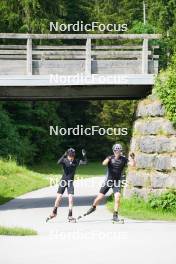 04.06.2023, Ruhpolding, Germany (GER): Jeremy Finello (SUI), Niklas Hartweg (SUI), (l-r) - Biathlon summer training, Ruhpolding (GER). www.nordicfocus.com. © Reiter/NordicFocus. Every downloaded picture is fee-liable.