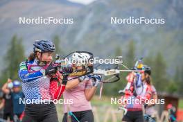 21.09.2023, Bessans, France (FRA): Lou Jeanmonnot (FRA) - Biathlon training, Bessans (FRA). www.nordicfocus.com. © Authamayou/NordicFocus. Every downloaded picture is fee-liable.