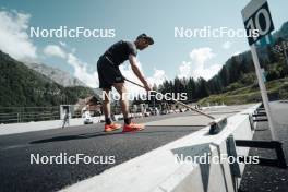 12.06.2023, Forni Avoltri, Italy (ITA): Jonne Kahkonen (FIN), coach Team Italy - Biathlon summer training, Forni Avoltri (ITA). www.nordicfocus.com. © Del Fabbro/NordicFocus. Every downloaded picture is fee-liable.