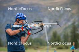 21.09.2023, Bessans, France (FRA): Oscar Lombardot (FRA) - Biathlon training, Bessans (FRA). www.nordicfocus.com. © Authamayou/NordicFocus. Every downloaded picture is fee-liable.