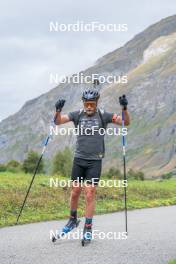 21.09.2023, Bessans, France (FRA): Antonin Guigonnat (FRA) - Biathlon training, Bessans (FRA). www.nordicfocus.com. © Authamayou/NordicFocus. Every downloaded picture is fee-liable.