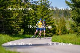 17.06.2023, Lavaze, Italy (ITA): Sebastian Samuelsson (SWE), Martin Ponsiluoma (SWE), (l-r)  - Biathlon summer training, Lavaze (ITA). www.nordicfocus.com. © Barbieri/NordicFocus. Every downloaded picture is fee-liable.