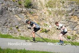 04.06.2023, Ruhpolding, Germany (GER): Niklas Hartweg (SUI), Sebastian Stalder (SUI), (l-r) - Biathlon summer training, Ruhpolding (GER). www.nordicfocus.com. © Reiter/NordicFocus. Every downloaded picture is fee-liable.