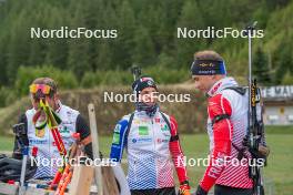 23.09.2023, Bessans, France (FRA): Oscar Lombardot (FRA), Emilien Jacquelin (FRA), (l-r) - Biathlon training, Bessans (FRA). www.nordicfocus.com. © Authamayou/NordicFocus. Every downloaded picture is fee-liable.