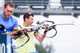 04.07.2023, Premanon, France (FRA): Quentin Fillon Maillet (FRA) - Biathlon summer training, La Premanon (FRA). www.nordicfocus.com. © Manzoni/NordicFocus. Every downloaded picture is fee-liable.