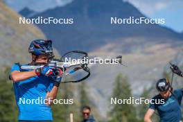 22.09.2023, Bessans, France (FRA): Quentin Fillon-Maillet (FRA) - Biathlon training, Bessans (FRA). www.nordicfocus.com. © Authamayou/NordicFocus. Every downloaded picture is fee-liable.