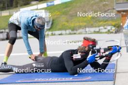 19.05.2023, Lenzerheide, Switzerland (SUI): Remo Krug (GER) coach Team Switzerland, Arnaud Du Pasquier (SUI), (l-r) - Biathlon summer training, Lenzerheide (SUI). www.nordicfocus.com. © Manzoni/NordicFocus. Every downloaded picture is fee-liable.