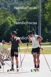 08.08.2023, Ruhpolding, Germany (GER): Didier Bionaz (ITA), Tommaso Giacomel (ITA), (l-r) - Biathlon summer training, Ruhpolding (GER). www.nordicfocus.com. © Reiter/NordicFocus. Every downloaded picture is fee-liable.