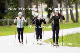 19.05.2023, Lenzerheide, Switzerland (SUI): Lydia Hiernickel (SUI), Lena Haecki Gross (SUI), Amy Baserga (SUI), (l-r) - Biathlon summer training, Lenzerheide (SUI). www.nordicfocus.com. © Manzoni/NordicFocus. Every downloaded picture is fee-liable.