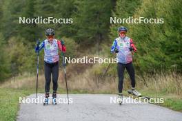 23.09.2023, Bessans, France (FRA): Sophie Chauveau (FRA), Lou Jeanmonnot (FRA), (l-r) - Biathlon training, Bessans (FRA). www.nordicfocus.com. © Authamayou/NordicFocus. Every downloaded picture is fee-liable.