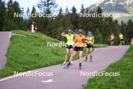 11.06.2023, Lavaze, Italy (ITA): Hanna Oeberg (SWE), Elvira Oeberg (SWE), Stina Nilsson (SWE), (l-r)  - Biathlon summer training, Lavaze (ITA). www.nordicfocus.com. © Barbieri/NordicFocus. Every downloaded picture is fee-liable.