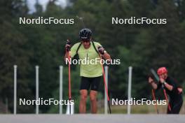 04.07.2023, Premanon, France (FRA): Quentin Fillon Maillet (FRA) - Biathlon summer training, La Premanon (FRA). www.nordicfocus.com. © Manzoni/NordicFocus. Every downloaded picture is fee-liable.