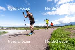 11.06.2023, Lavaze, Italy (ITA): Sebastian Samuelsson (SWE), Martin Ponsiluoma (SWE), Jesper Nelin (SWE), (l-r)  - Biathlon summer training, Lavaze (ITA). www.nordicfocus.com. © Barbieri/NordicFocus. Every downloaded picture is fee-liable.