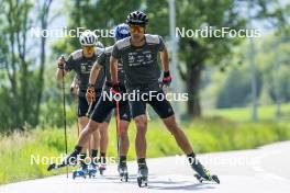 30.05.2023, Col Bayard, France (FRA): Quentin Fillon Maillet (FRA), Oscar Lombardot (FRA), Eric Perrot (FRA), Emilien Claude (FRA), (l-r)  - Biathlon summer training, Col Bayard (FRA). www.nordicfocus.com. © Thibaut/NordicFocus. Every downloaded picture is fee-liable.