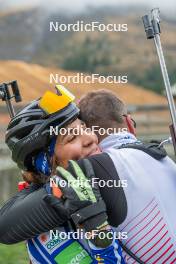 23.09.2023, Bessans, France (FRA): Gilonne Guigonnat (FRA), Antonin Guigonnat (FRA), (l-r) - Biathlon training, Bessans (FRA). www.nordicfocus.com. © Authamayou/NordicFocus. Every downloaded picture is fee-liable.