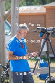 23.08.2023, Font-Romeu, France (FRA): Jean-Pierre Amat (FRA), Coach Team France - Biathlon training, Font-Romeu (FRA). www.nordicfocus.com. © Authamayou/NordicFocus. Every downloaded picture is fee-liable.