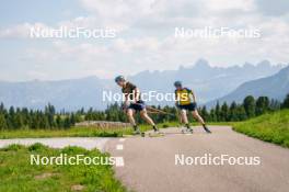 17.06.2023, Lavaze, Italy (ITA): Martin Ponsiluoma (SWE), Sebastian Samuelsson (SWE), (l-r)  - Biathlon summer training, Lavaze (ITA). www.nordicfocus.com. © Barbieri/NordicFocus. Every downloaded picture is fee-liable.