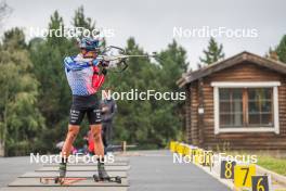 26.08.2023, Font-Romeu, France (FRA): Quentin Fillon-Maillet (FRA) - Biathlon training, Font-Romeu (FRA). www.nordicfocus.com. © Authamayou/NordicFocus. Every downloaded picture is fee-liable.