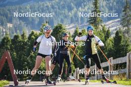 06.10.2023, Lavaze (ITA):  Selina Grotian (GER), Janina Hettich Walz  (GER), Franziska Preuss (GER), (l-r)  - Biathlon summer training, Lavaze (ITA). www.nordicfocus.com. © Vanzetta/NordicFocus. Every downloaded picture is fee-liable.