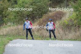23.09.2023, Bessans, France (FRA): Sophie Chauveau (FRA), Lou Jeanmonnot (FRA), (l-r) - Biathlon training, Bessans (FRA). www.nordicfocus.com. © Authamayou/NordicFocus. Every downloaded picture is fee-liable.