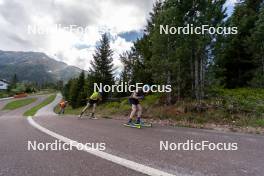 11.06.2023, Lavaze, Italy (ITA): Jesper Nelin (SWE), Martin Ponsiluoma (SWE), Sebastian Samuelsson (SWE), (l-r)  - Biathlon summer training, Lavaze (ITA). www.nordicfocus.com. © Barbieri/NordicFocus. Every downloaded picture is fee-liable.