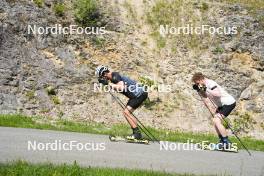 04.06.2023, Ruhpolding, Germany (GER): Niklas Hartweg (SUI), Sebastian Stalder (SUI), (l-r) - Biathlon summer training, Ruhpolding (GER). www.nordicfocus.com. © Reiter/NordicFocus. Every downloaded picture is fee-liable.