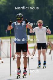 04.06.2023, Ruhpolding, Germany (GER): Dajan Danuser (SUI), Sebastian Stalder (SUI), (l-r) - Biathlon summer training, Ruhpolding (GER). www.nordicfocus.com. © Reiter/NordicFocus. Every downloaded picture is fee-liable.