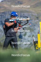 22.09.2023, Bessans, France (FRA): Oscar Lombardot (FRA) - Biathlon training, Bessans (FRA). www.nordicfocus.com. © Authamayou/NordicFocus. Every downloaded picture is fee-liable.