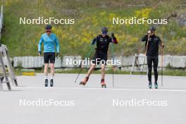 19.05.2023, Lenzerheide, Switzerland (SUI): Sebastian Stalder (SUI), Daniel Hackhofer (ITA), coach Team Switzerland, (l-r) - Biathlon summer training, Lenzerheide (SUI). www.nordicfocus.com. © Manzoni/NordicFocus. Every downloaded picture is fee-liable.