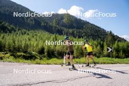 11.06.2023, Lavaze, Italy (ITA): Sebastian Samuelsson (SWE), Martin Ponsiluoma (SWE), (l-r)  - Biathlon summer training, Lavaze (ITA). www.nordicfocus.com. © Barbieri/NordicFocus. Every downloaded picture is fee-liable.