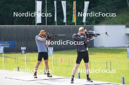 04.06.2023, Ruhpolding, Germany (GER): Dajan Danuser (SUI), Gion Stalder (SUI), (l-r) - Biathlon summer training, Ruhpolding (GER). www.nordicfocus.com. © Reiter/NordicFocus. Every downloaded picture is fee-liable.