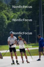 03.06.2023, Ruhpolding, Germany (GER): Niklas Hartweg (SUI), Dajan Danuser (SUI), (l-r) - Biathlon summer training, Ruhpolding (GER). www.nordicfocus.com. © Reiter/NordicFocus. Every downloaded picture is fee-liable.