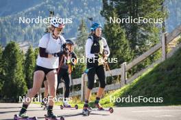 06.10.2023, Lavaze (ITA):  Selina Grotian (GER), Janina Hettich Walz  (GER), Franziska Preuss (GER), (l-r)  - Biathlon summer training, Lavaze (ITA). www.nordicfocus.com. © Vanzetta/NordicFocus. Every downloaded picture is fee-liable.