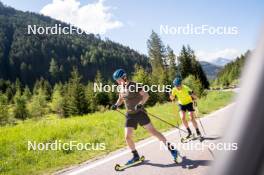 11.06.2023, Lavaze, Italy (ITA): Sebastian Samuelsson (SWE), Martin Ponsiluoma (SWE), (l-r)  - Biathlon summer training, Lavaze (ITA). www.nordicfocus.com. © Barbieri/NordicFocus. Every downloaded picture is fee-liable.