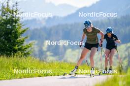 17.06.2023, Lavaze, Italy (ITA): Hanna Oeberg (SWE), Elvira Oeberg (SWE), (l-r)  - Biathlon summer training, Lavaze (ITA). www.nordicfocus.com. © Barbieri/NordicFocus. Every downloaded picture is fee-liable.