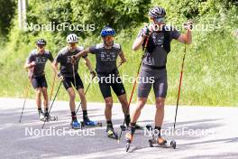 30.05.2023, Col Bayard, France (FRA): Emilien Claude (FRA), Oscar Lombardot (FRA), Eric Perrot (FRA), Quentin Fillon Maillet (FRA), (l-r)  - Biathlon summer training, Col Bayard (FRA). www.nordicfocus.com. © Thibaut/NordicFocus. Every downloaded picture is fee-liable.