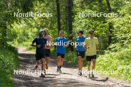 30.05.2023, Col Bayard, France (FRA): Emilien Claude (FRA), Oscar Lombardot (FRA), Quentin Fillon Maillet (FRA), Eric Perrot (FRA), (l-r)  - Biathlon summer training, Col Bayard (FRA). www.nordicfocus.com. © Thibaut/NordicFocus. Every downloaded picture is fee-liable.