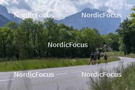 30.05.2023, Col Bayard, France (FRA): Emilien Claude (FRA), Oscar Lombardot (FRA), Eric Perrot (FRA), Quentin Fillon Maillet (FRA), (l-r)  - Biathlon summer training, Col Bayard (FRA). www.nordicfocus.com. © Thibaut/NordicFocus. Every downloaded picture is fee-liable.