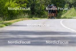 30.05.2023, Col Bayard, France (FRA): Emilien Claude (FRA), Oscar Lombardot (FRA), Eric Perrot (FRA), Quentin Fillon Maillet (FRA), (l-r)  - Biathlon summer training, Col Bayard (FRA). www.nordicfocus.com. © Thibaut/NordicFocus. Every downloaded picture is fee-liable.