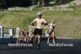 17.06.2023, Forni Avoltri, Italy (ITA): Mirco Romanin (ITA), coach Team Italy - Biathlon summer training, Forni Avoltri (ITA). www.nordicfocus.com. © Del Fabbro/NordicFocus. Every downloaded picture is fee-liable.
