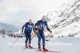 03.11.2023, Bessans, France (FRA): Emilien Claude (FRA), Fabien Claude (FRA), (l-r) - Biathlon training, Bessans (FRA). www.nordicfocus.com. © Authamayou/NordicFocus. Every downloaded picture is fee-liable.