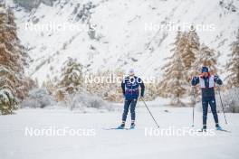 03.11.2023, Bessans, France (FRA): Eric Perrot, Antonin Guigonnat (FRA), (l-r) - Biathlon training, Bessans (FRA). www.nordicfocus.com. © Authamayou/NordicFocus. Every downloaded picture is fee-liable.