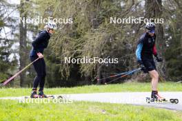 19.05.2023, Lenzerheide, Switzerland (SUI): Amy Baserga (SUI), Daniel Hackhofer (ITA), coach Team Switzerland, (l-r) - Biathlon summer training, Lenzerheide (SUI). www.nordicfocus.com. © Manzoni/NordicFocus. Every downloaded picture is fee-liable.