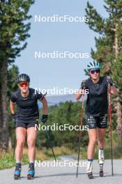 30.08.2023, Font-Romeu, France (FRA): Sophie Chauveau (FRA), Paula Botet (FRA), (l-r) - Biathlon training, Font-Romeu (FRA). www.nordicfocus.com. © Authamayou/NordicFocus. Every downloaded picture is fee-liable.