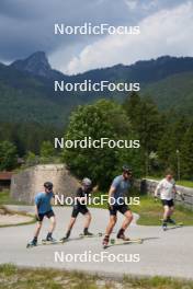 04.06.2023, Ruhpolding, Germany (GER): Gion Stalder (SUI), Dajan Danuser (SUI), Niklas Hartweg (SUI), Sebastian Stalder (SUI), (l-r) - Biathlon summer training, Ruhpolding (GER). www.nordicfocus.com. © Reiter/NordicFocus. Every downloaded picture is fee-liable.