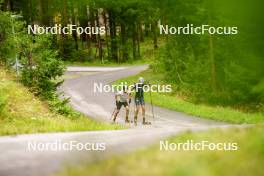 29.08.2023, Obertilliach, Austria (AUT): Sturla Holm Laegreid (NOR), Filip Fjeld Andersen (NOR), (l-r)  - Biathlon summer training, Obertilliach (AUT). www.nordicfocus.com. © Barbieri/NordicFocus. Every downloaded picture is fee-liable.