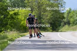 30.05.2023, Col Bayard, France (FRA): Emilien Claude (FRA), Oscar Lombardot (FRA), Eric Perrot (FRA), Quentin Fillon Maillet (FRA), (l-r)  - Biathlon summer training, Col Bayard (FRA). www.nordicfocus.com. © Thibaut/NordicFocus. Every downloaded picture is fee-liable.