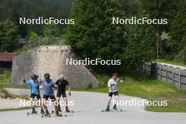 04.06.2023, Ruhpolding, Germany (GER): Gion Stalder (SUI), Dajan Danuser (SUI), Niklas Hartweg (SUI), Sebastian Stalder (SUI), (l-r) - Biathlon summer training, Ruhpolding (GER). www.nordicfocus.com. © Reiter/NordicFocus. Every downloaded picture is fee-liable.