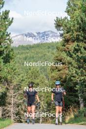 30.08.2023, Font-Romeu, France (FRA): Sophie Chauveau (FRA), Paula Botet (FRA), (l-r) - Biathlon training, Font-Romeu (FRA). www.nordicfocus.com. © Authamayou/NordicFocus. Every downloaded picture is fee-liable.